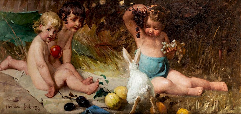 Appraisal: HERMANN BEHRENS GERMAN - HERMANN BEHRENS GERMAN - Children oil