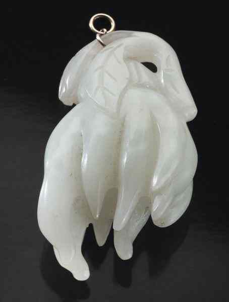 Appraisal: Chinese Qing carved white jade Buddha's hands ''H x ''W