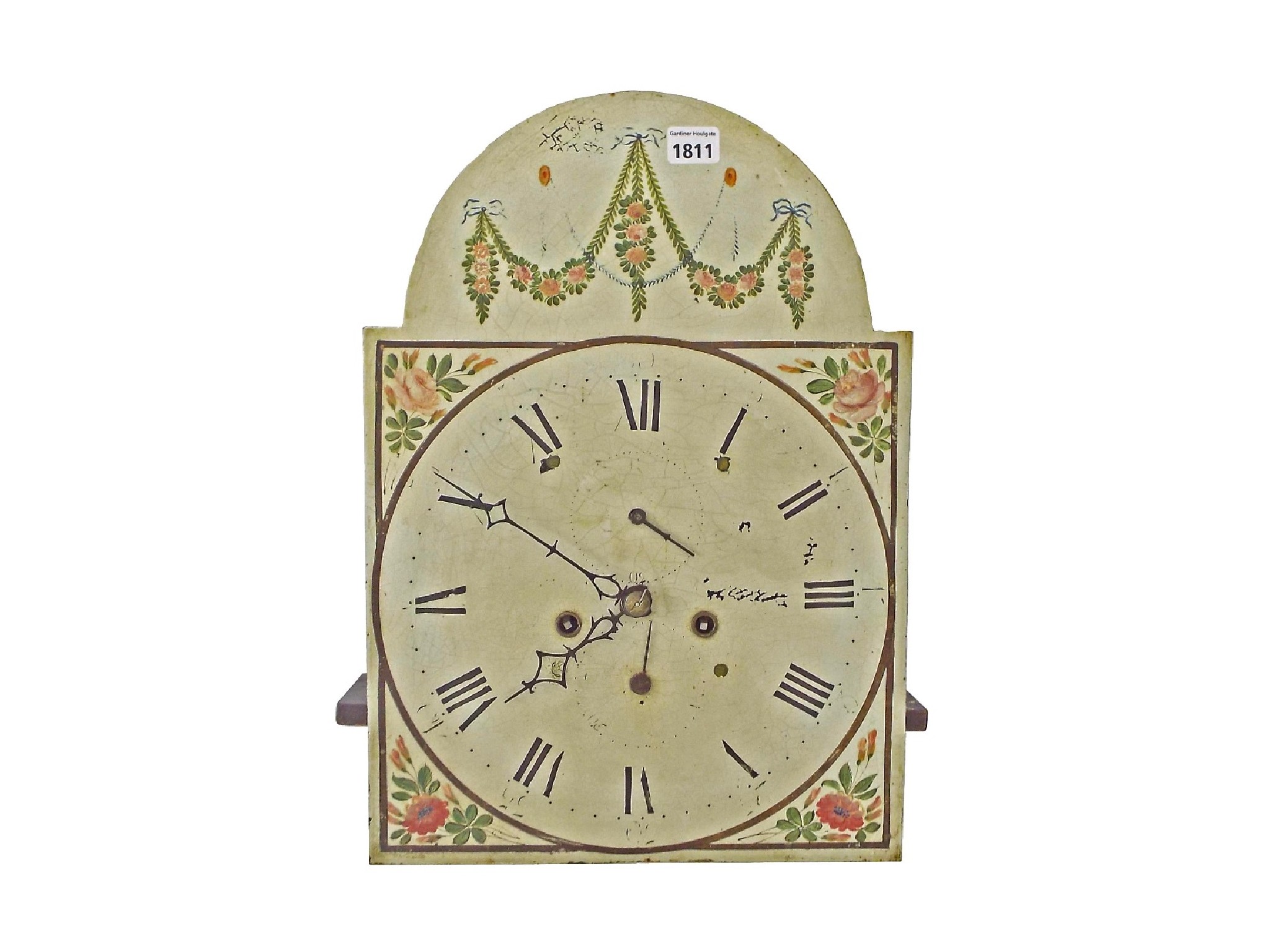 Appraisal: Eight day longcase clock movement the painted arched dial with