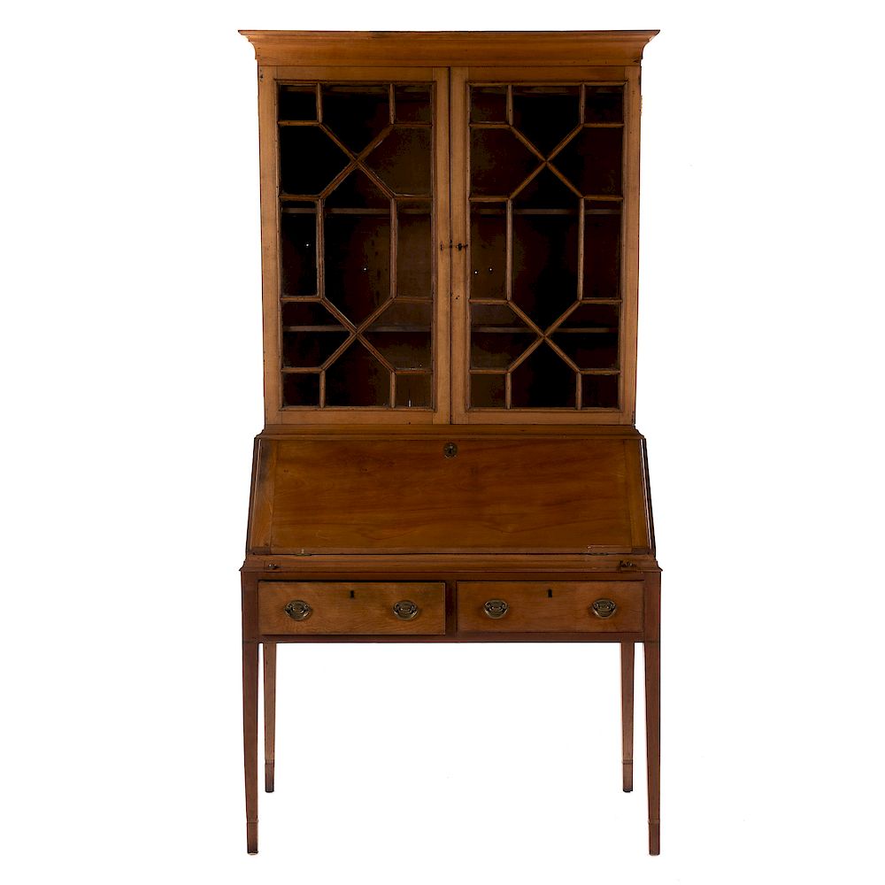 Appraisal: Federal Cherrywood Secretary Bookcase Mid-Atlantic states early th century flat