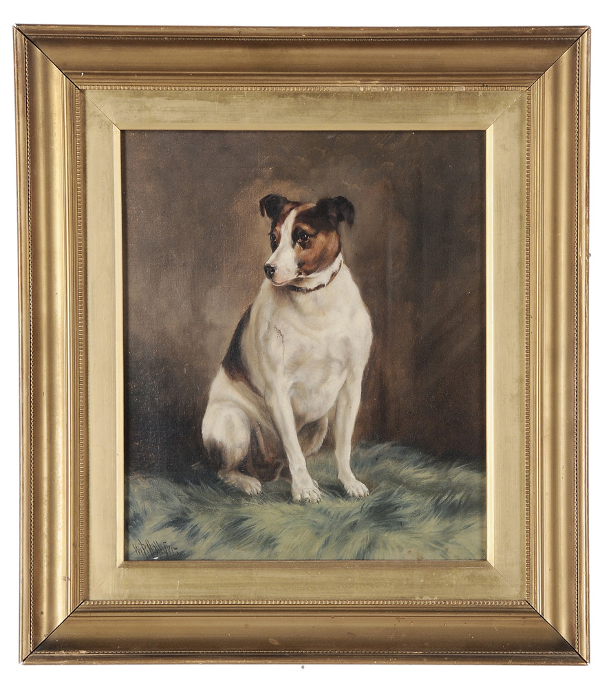 Appraisal: William Perry Hollyer British - Seated Terrier signed lower left