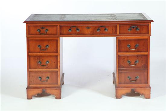 Appraisal: GEORGE III-STYLE DESK Branded ''RR'' England th century mixed woods