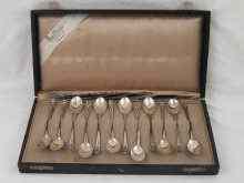 Appraisal: A boxed set of twelve Dutch silver tea spoons in