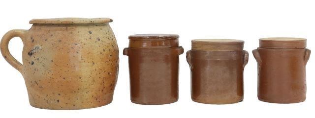 Appraisal: lot of French Provincial stoneware jars including lidded jars with