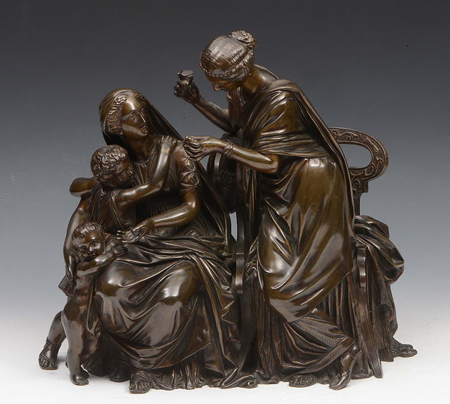 Appraisal: A TH CENTURY FRENCH BRONZE GROUP OF THE GRACCHI FAMILY