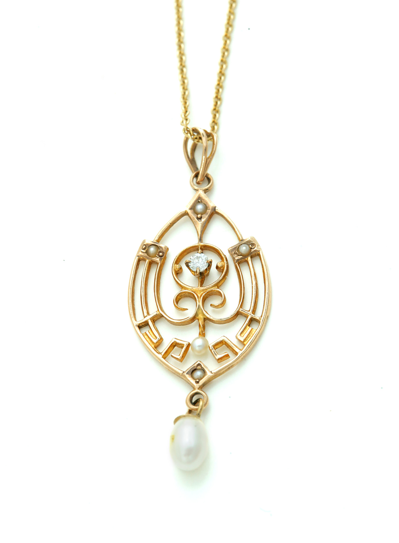 Appraisal: VICTORIAN GOLD PENDANT American late th century Yellow gold pendant