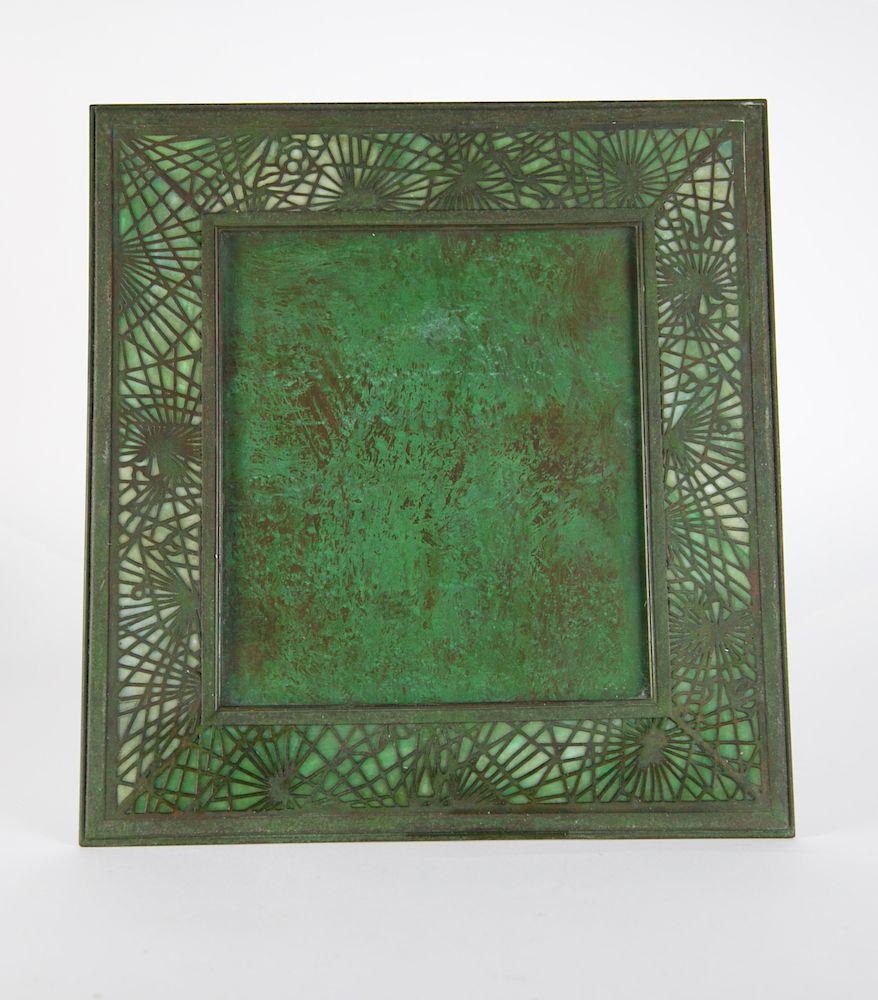 Appraisal: Tiffany Studios New York Patina Bronze Pine Needle Picture Frame