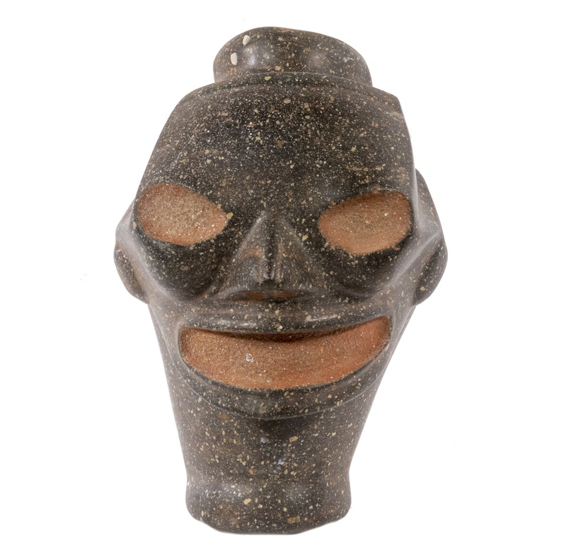 Appraisal: TAINO STYLE STONE HEAD CARVING Serpentine Stone Head in the