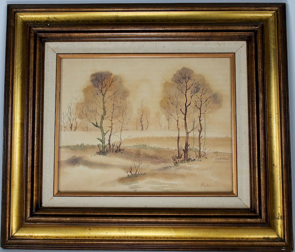 Appraisal: Nicol th C Landscape Watercolor Nicol th C Landscape Watercolor