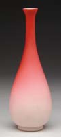 Appraisal: SATIN GLASS VASE Lovely satin glass vase is pink shading