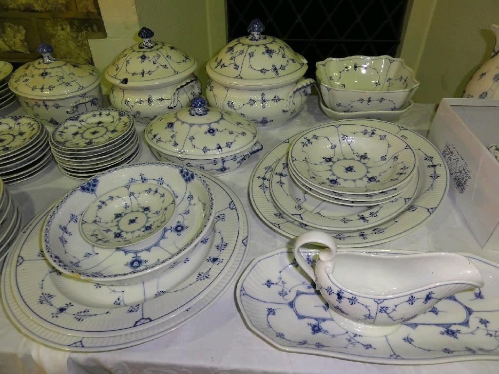 Appraisal: An extensive collection of Royal Copenhagen dinnerwares with blue painted