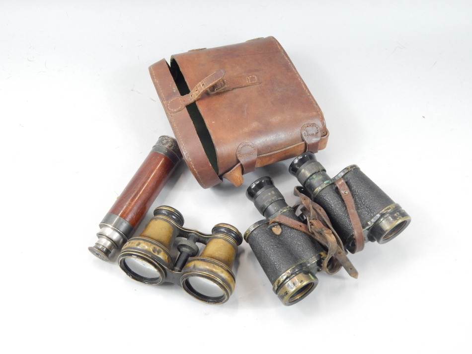 Appraisal: Optical items a pair of Kershaw binoculars a silver plated