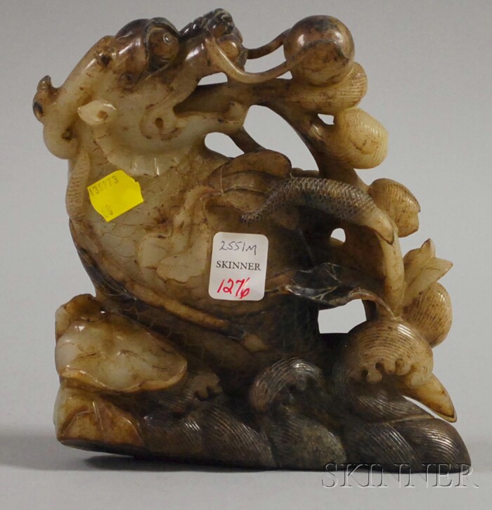 Appraisal: Asian Hardstone Carving of a Mythical Creature ht lg in