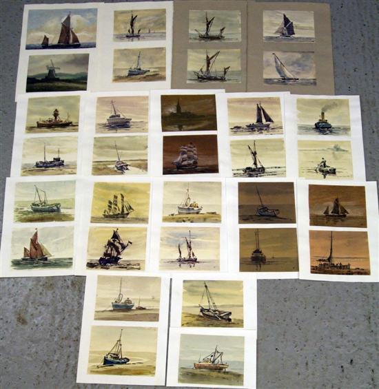 Appraisal: Keith Burtonshaw thirty two watercolours sketches of sailing ships and