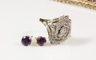 Appraisal: Collection of gemstone and yellow gold jewelry Collection of gemstone