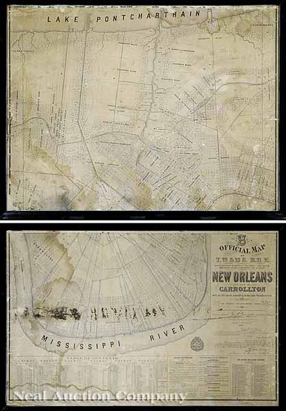 Appraisal: New Orleans and Carrollton Map Official Map of South Eastern