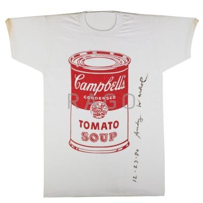 Appraisal: Andy Warhol American - Soup Can Screenprint on t-shirt Signed