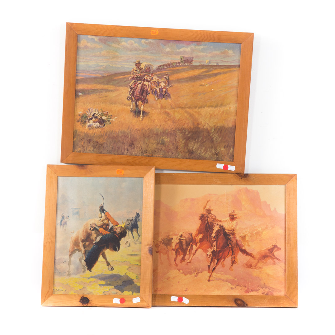 Appraisal: Five Western-themed prints each framed