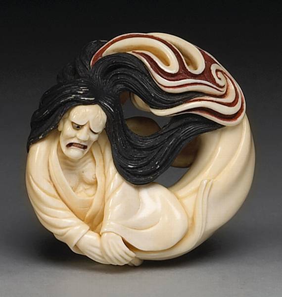 Appraisal: A Contemporary Ivory netsuke study of Hannya By Tanetoshi Late