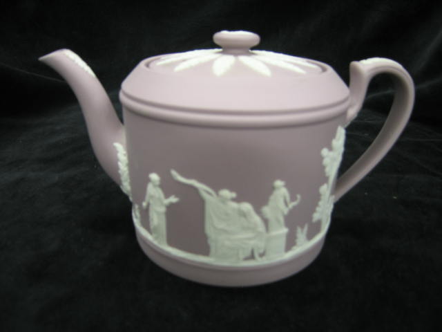 Appraisal: Wedgwood Lilac Jasperware Teapot classical scenes of maidens in the