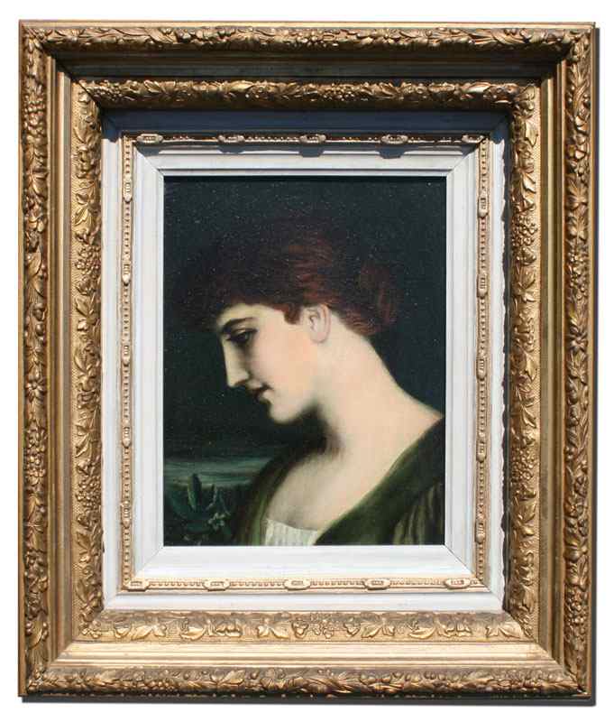 Appraisal: TH CENTURY PRE-RAPHAELITE STYLE PORTRAIT OF A YOUNG MAIDEN OIL