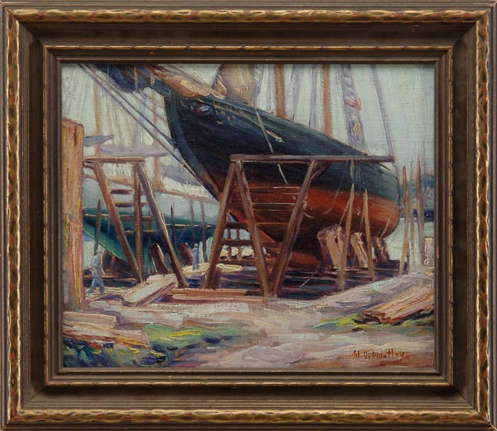 Appraisal: W H HUNTLEY American th Century HAULED UP BOAT Lightly