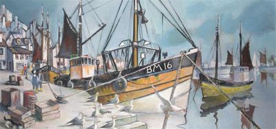 Appraisal: Ken Leech th Century Brixham Signed dated ' titled and