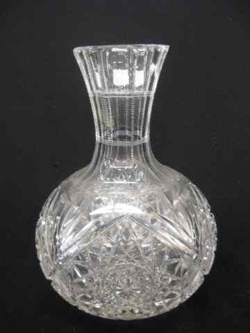 Appraisal: Cut Glass Carafe starburst diamond fan '' diameter brilliant period