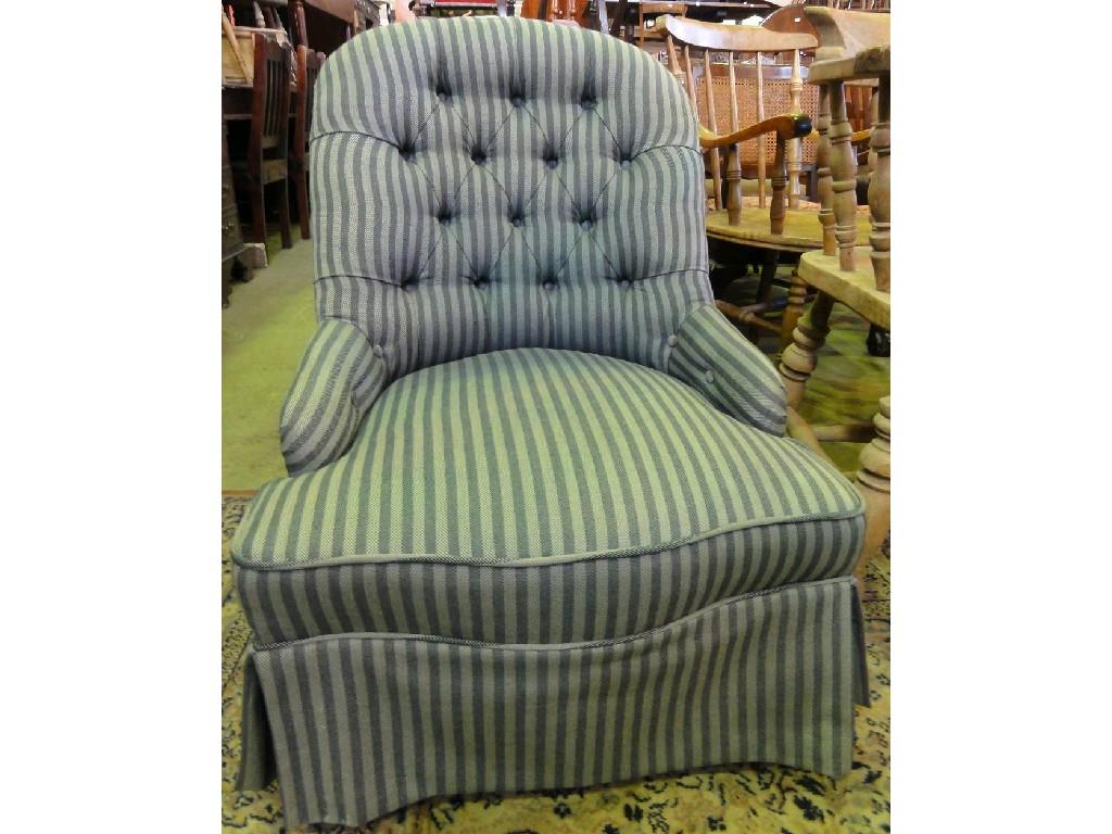 Appraisal: A Victorian style spoon back occasional chair with serpentine upholstered