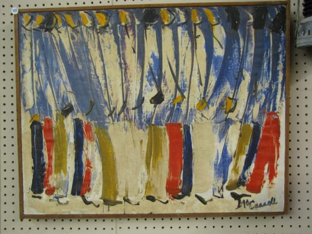 Appraisal: McCarroll x Oil on Canvas Signed Lower Right Abstract Figures