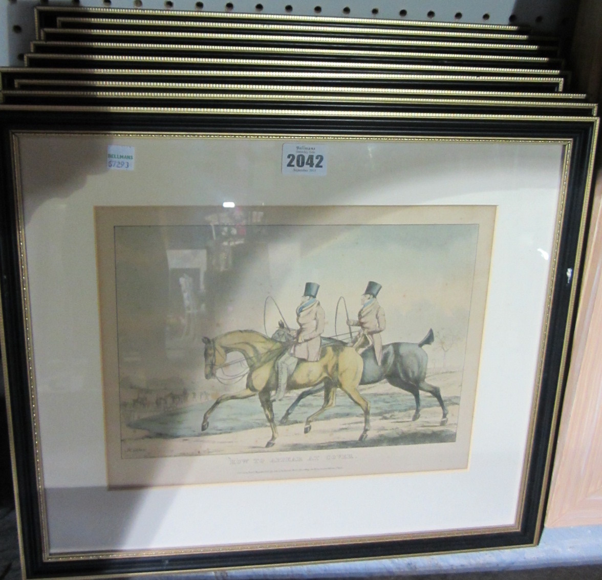 Appraisal: A group of nine hunting prints