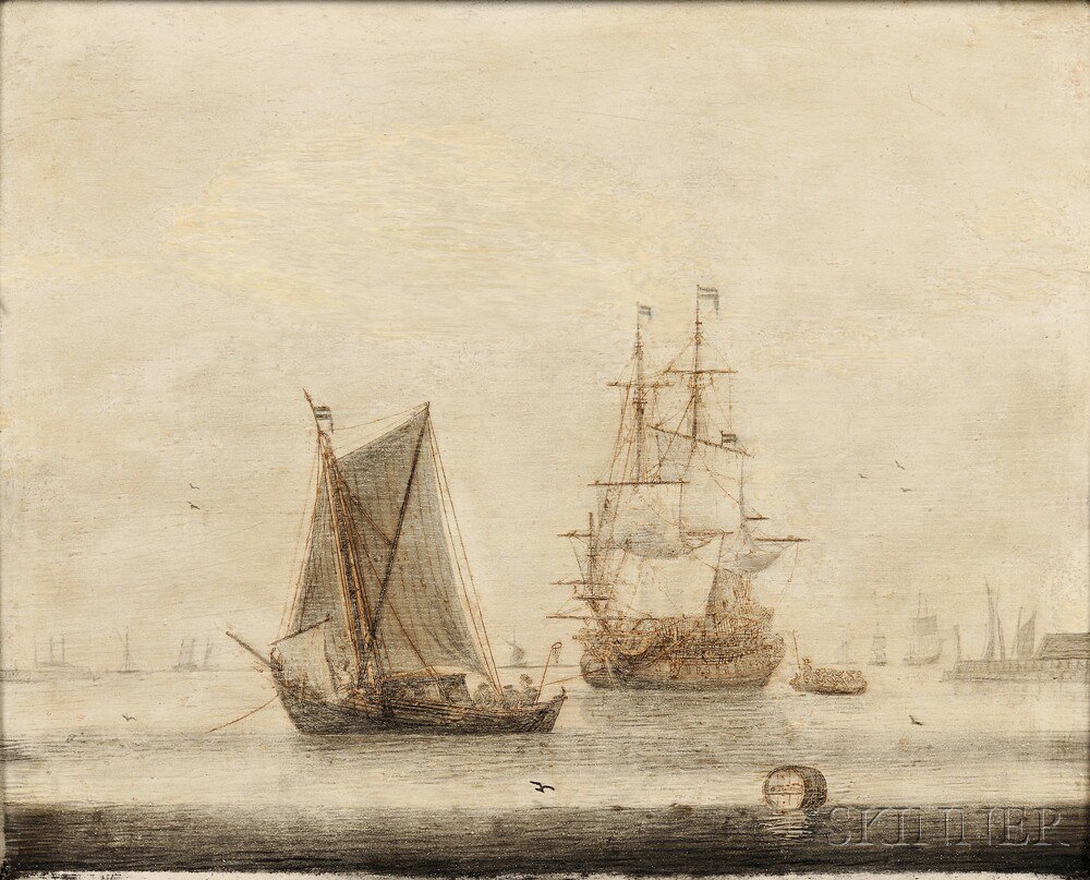 Appraisal: Cornelis Pietersz de Mooy Dutch - Vessels in a Quiet