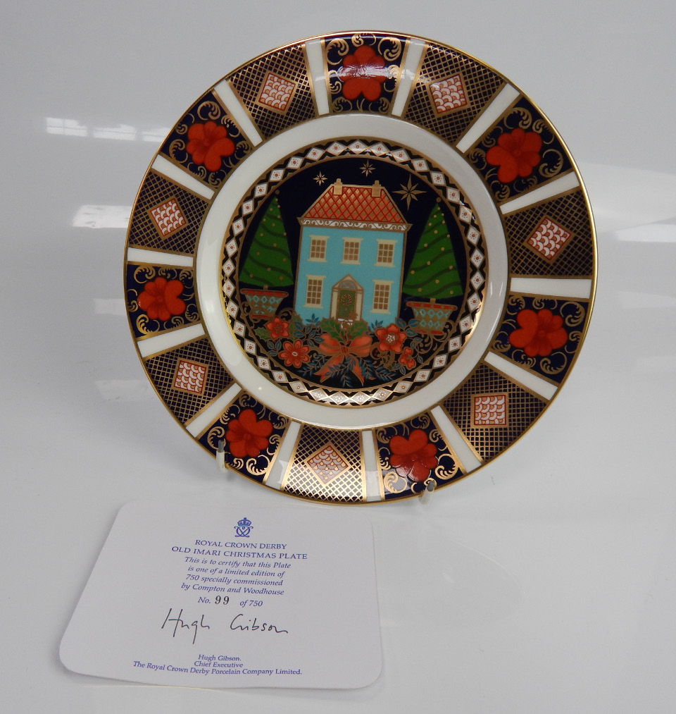 Appraisal: A Royal Crown Derby Imari pattern Christmas plate with original