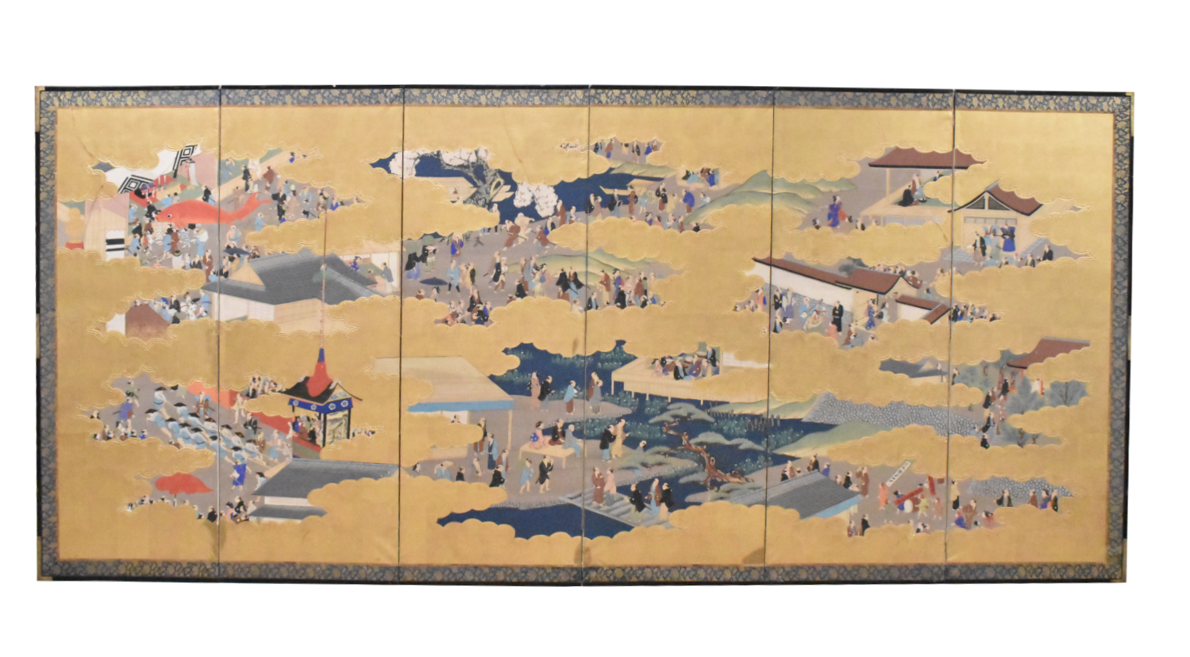 Appraisal: A large set Japanese painting on panel dating from the