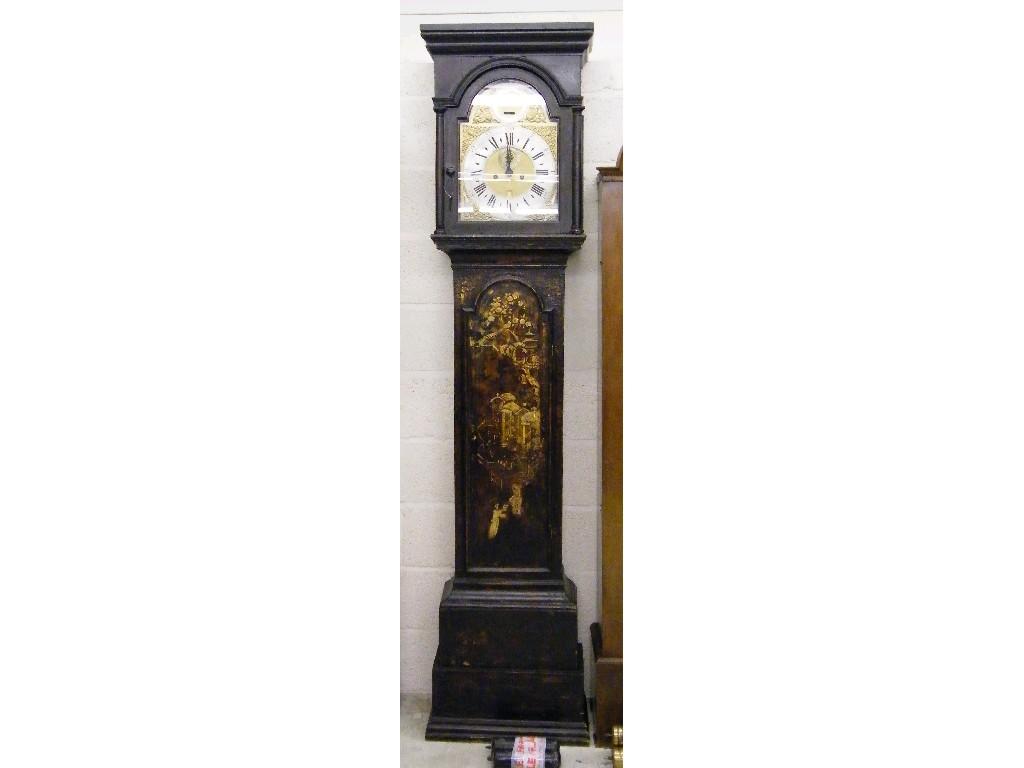 Appraisal: Mahogany single fusee wall trunk clock the brass chapter ring