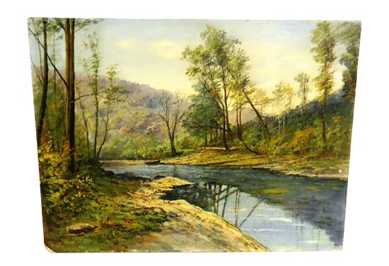 Appraisal: Frederick Matzow - oil on academy board river scene with