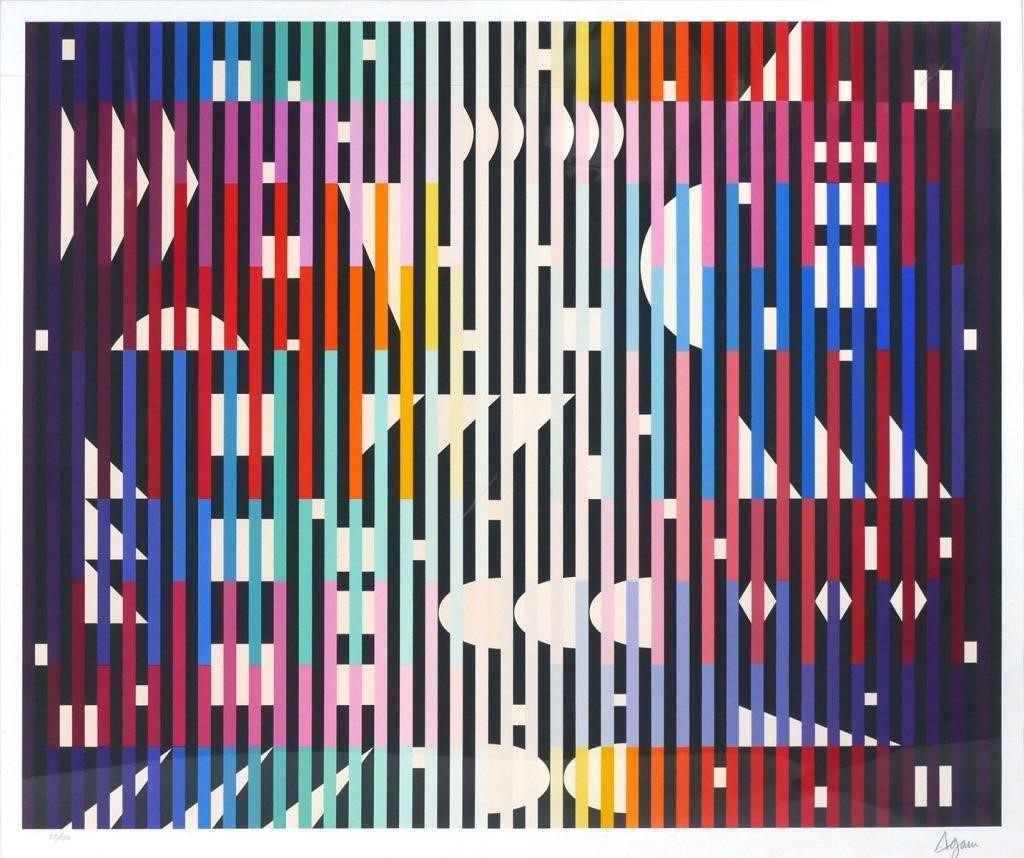 Appraisal: Yaacov Agam Israeli b Modern Abstract Op-Art serigraph on paper