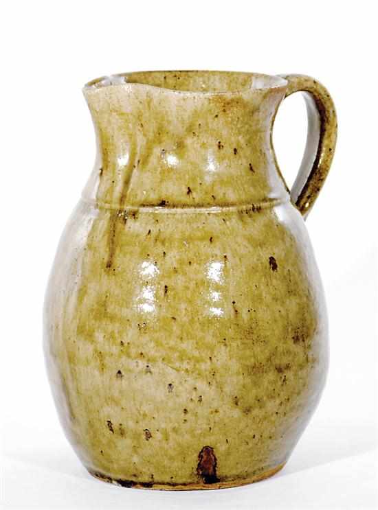 Appraisal: Southern stoneware pitcher Stork-Landrum Columbia South Carolina circa rich lime