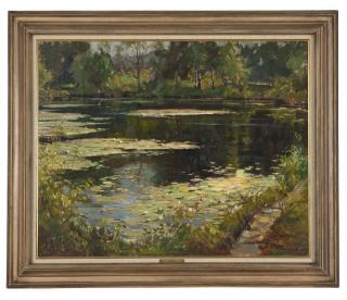 Appraisal: Wayne Beam Morrell Lily pond signed with incised signature lower