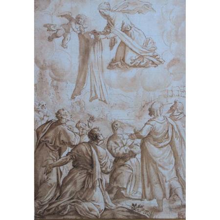 Appraisal: Italian School th Century i Saint Simon Stock Receiving the