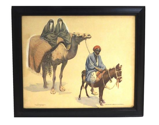 Appraisal: Sears Gallagher American - Orientalist illustration pencil watercolor and whiting