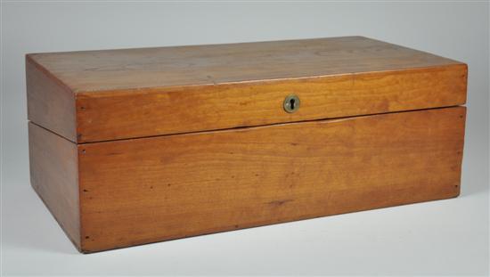 Appraisal: Cherry Lap Desk th Century Hinged lid missing writing surface