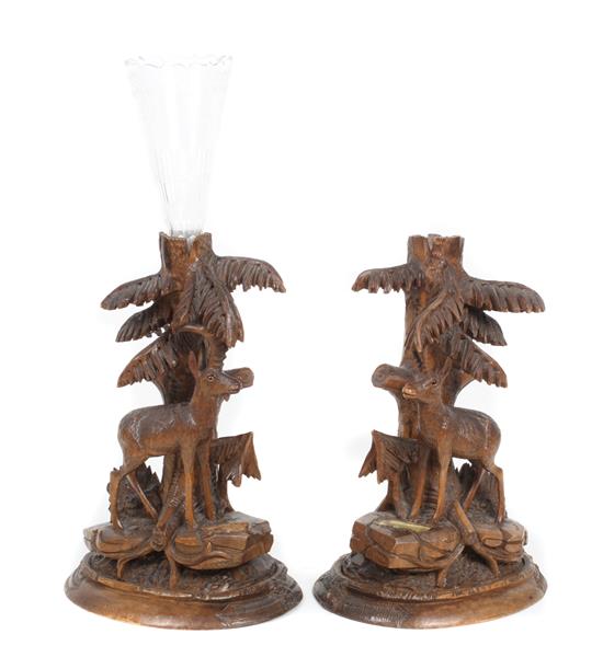 Appraisal: Sale Lot A Pair of Black Forest Style Carved Wood