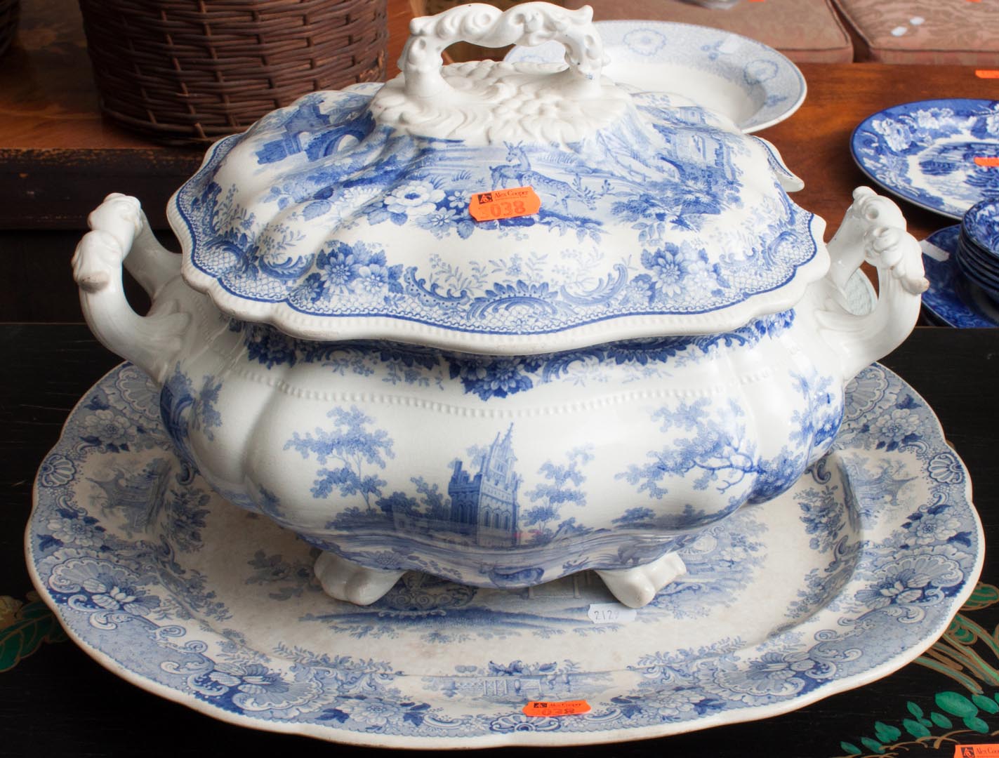 Appraisal: Transfer decorated tureen and platter