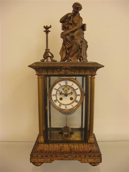 Appraisal: Victorian mantel clock late th century H in with seated