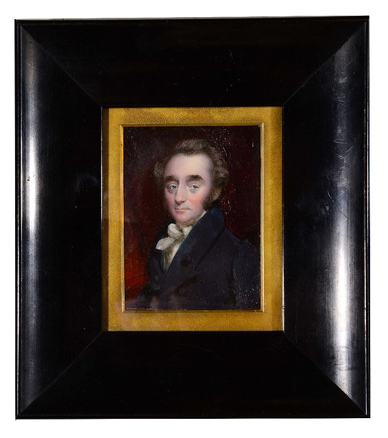 Appraisal: ENGLISH SCHOOL TH CENTURY A miniature rectangular portrait of a