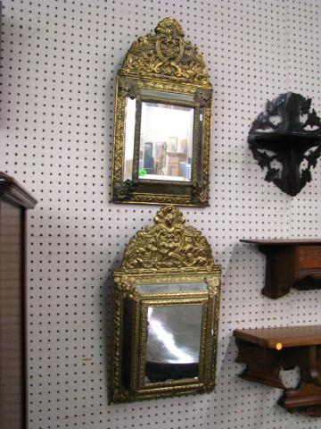 Appraisal: Two French Style Pressed Tin Wall Mirrors '' high and