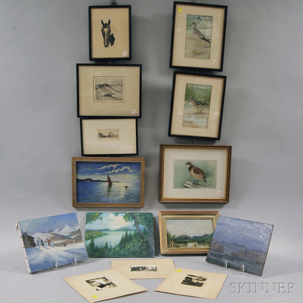 Appraisal: Fourteen Assorted Framed and Unframed Works including three bird prints