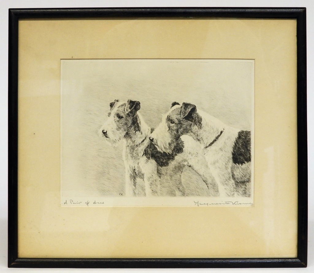 Appraisal: MARGUERITE KERMSE AIREDALE TERRIER DOG AP ETCHING Connecticut New York