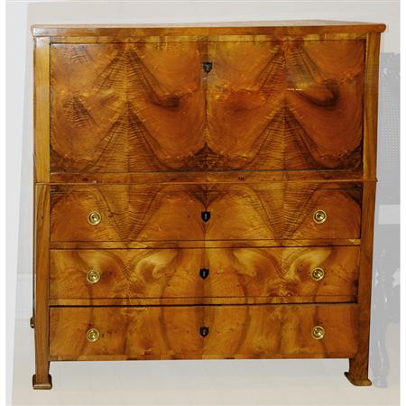 Appraisal: Biedermeier Style Satinwood Secretaire a Abattant Estimate -